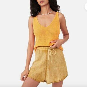 Free People FP Beach Women's Orange Boucle Sweater Tank Size Small‎